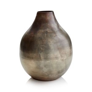 Crate & Barrel Bringham Large Metal Vase